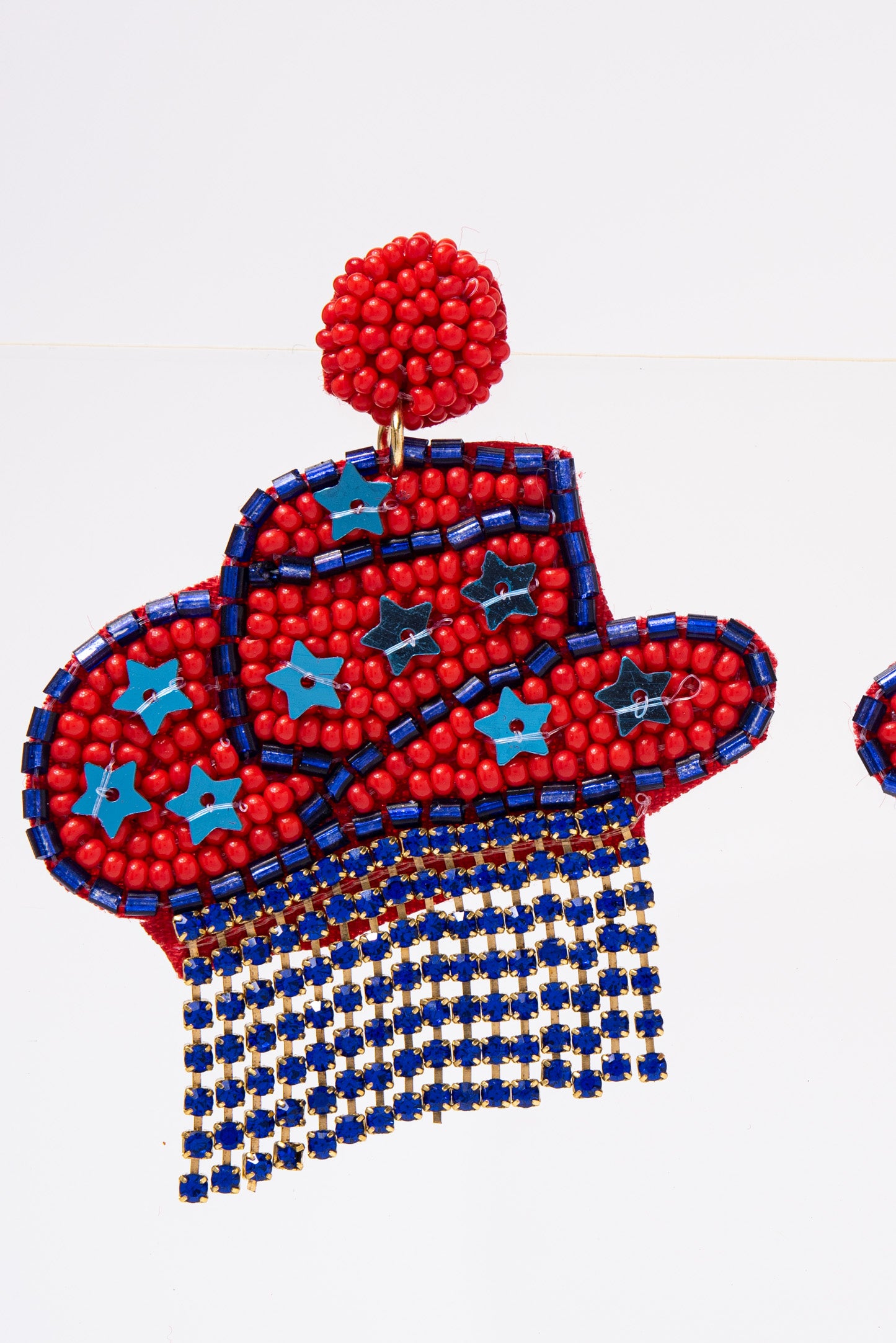 Blake Cowboy Hat Game Day Beaded Earrings