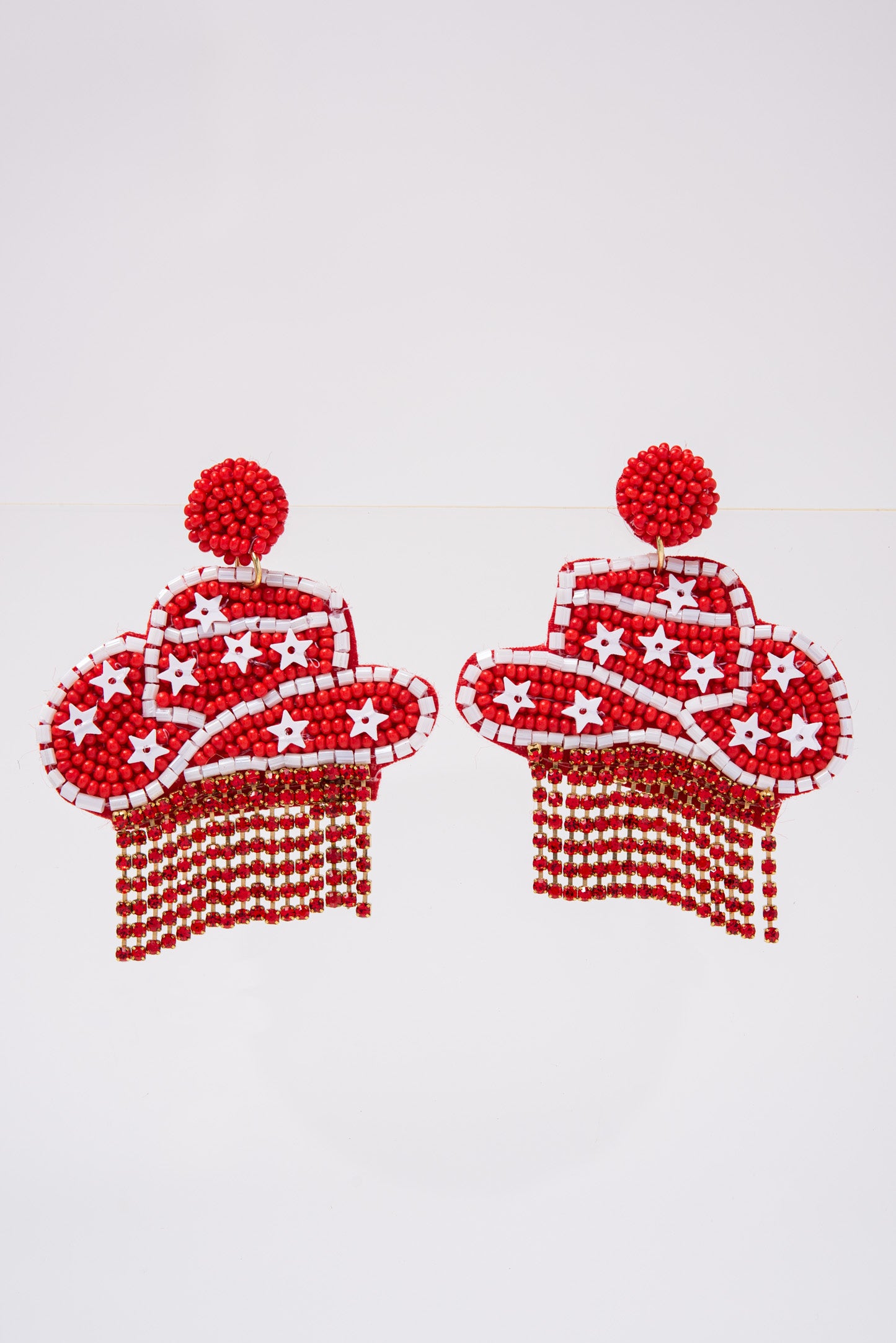 Blake Cowboy Hat Game Day Beaded Earrings