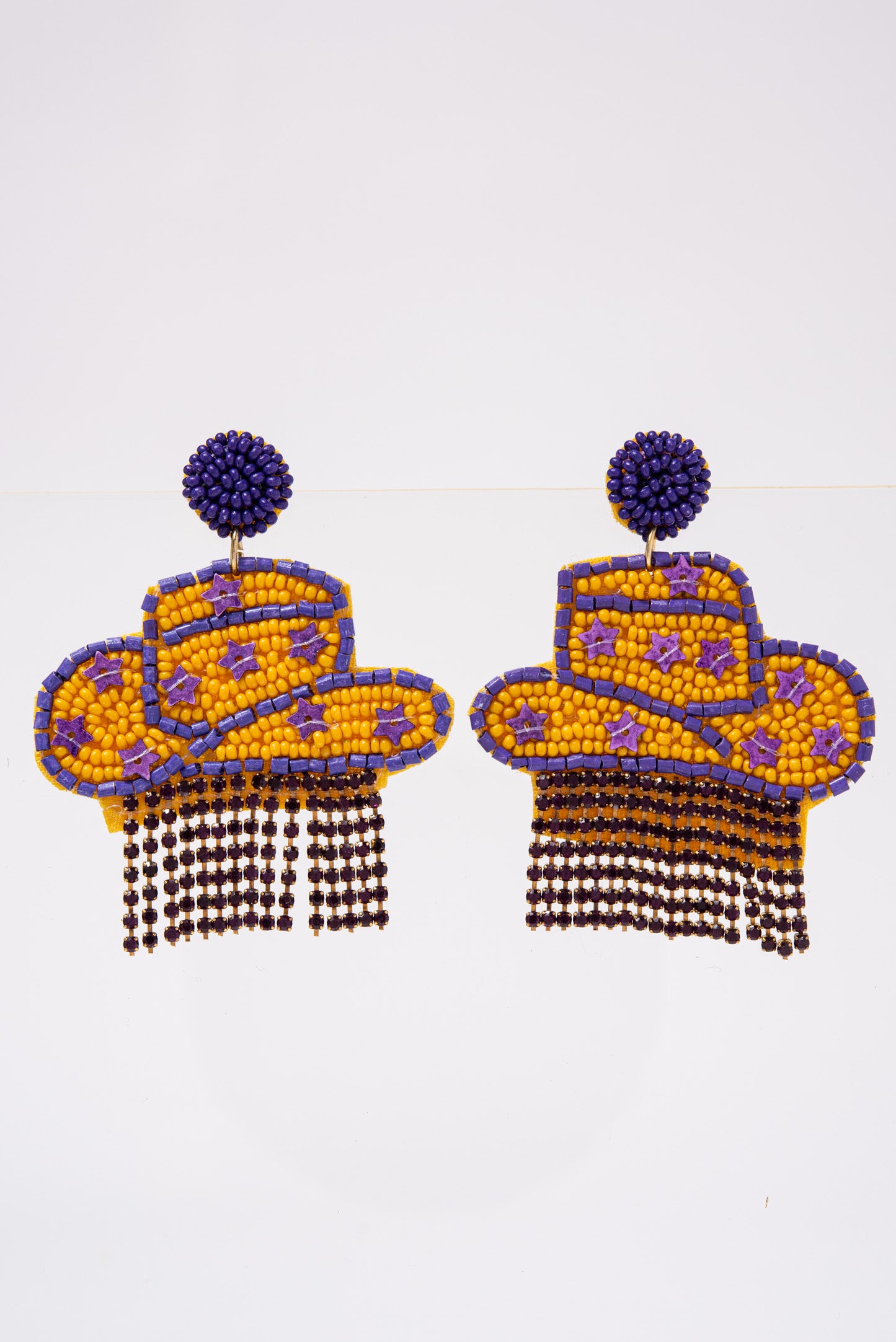 Blake Cowboy Hat Game Day Beaded Earrings