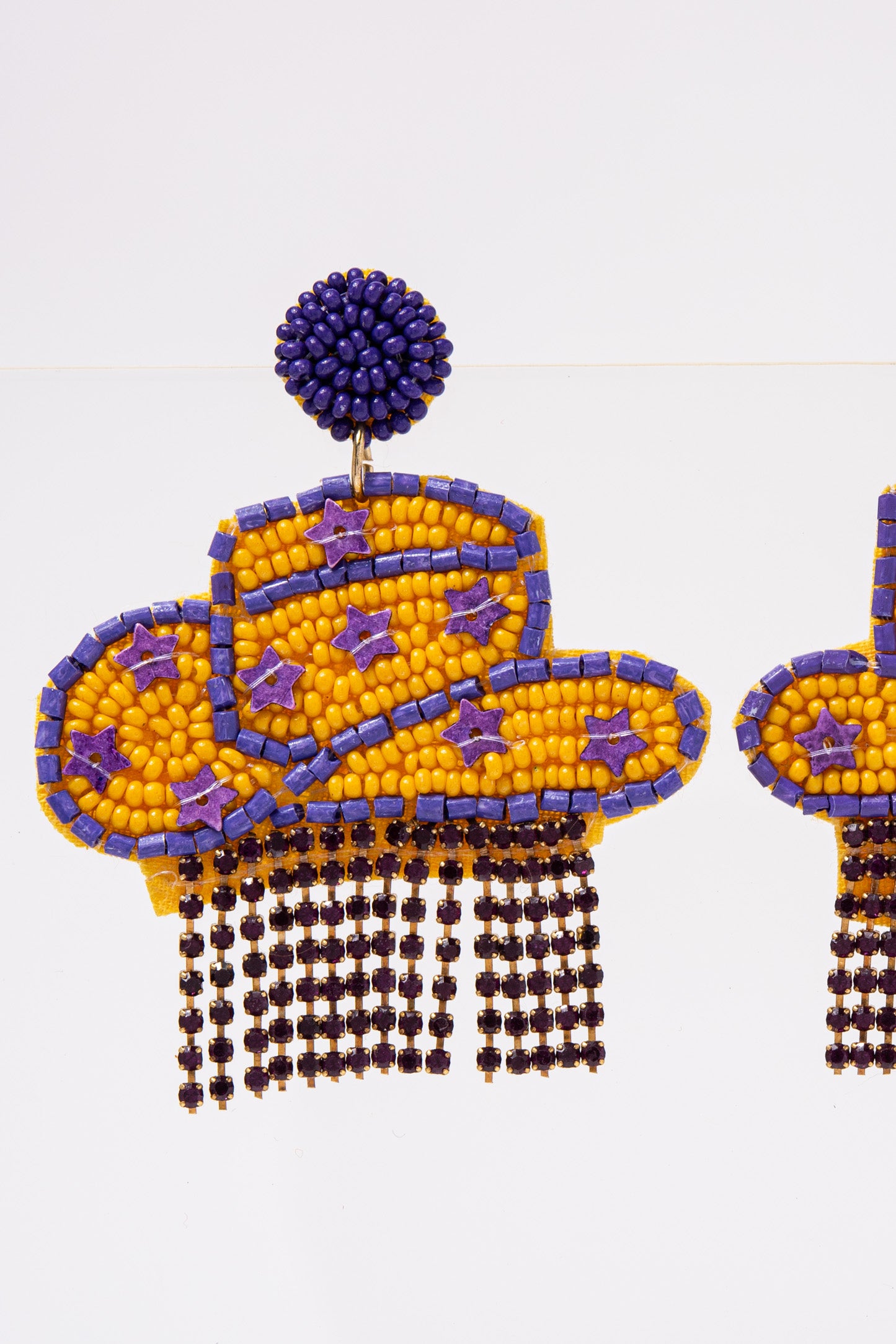 Blake Cowboy Hat Game Day Beaded Earrings