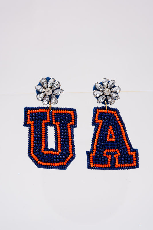 UA University Beaded Dangle Earrings