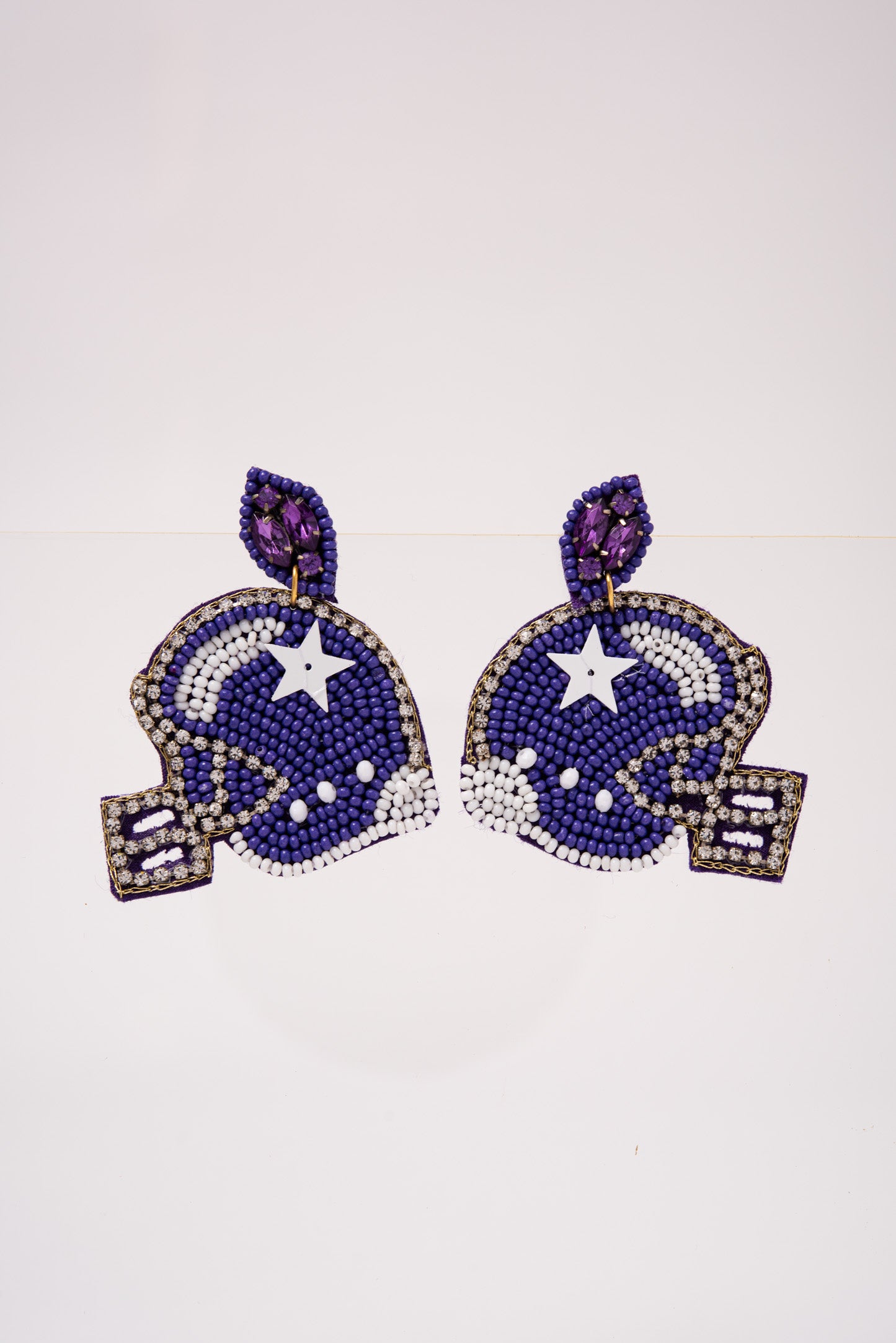 Game Day Foot Ball Helmet Beaded Earrings