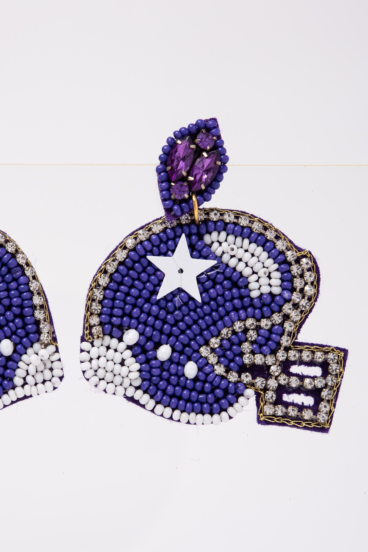 Game Day Foot Ball Helmet Beaded Earrings