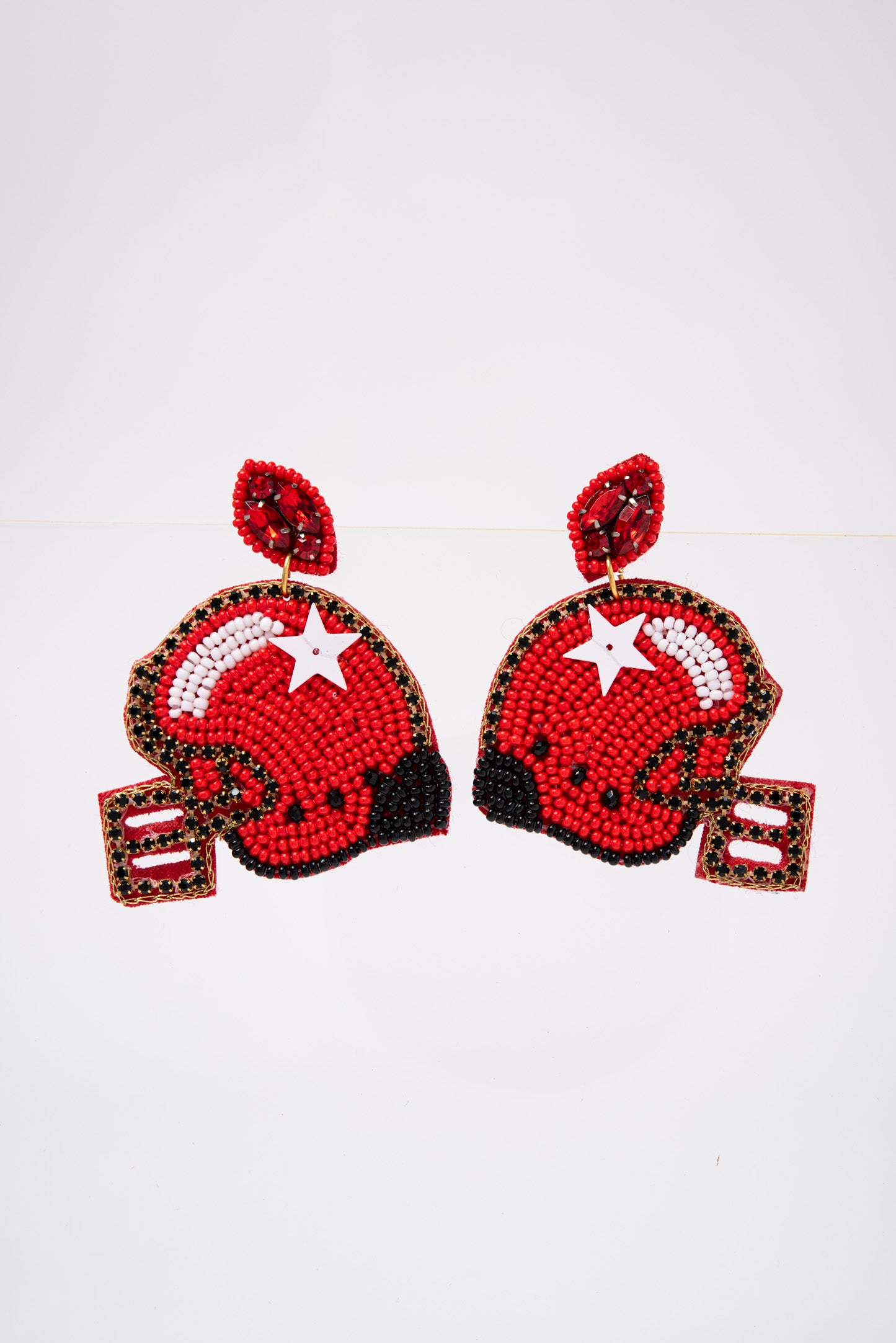 Game Day Foot Ball Helmet Beaded Earrings