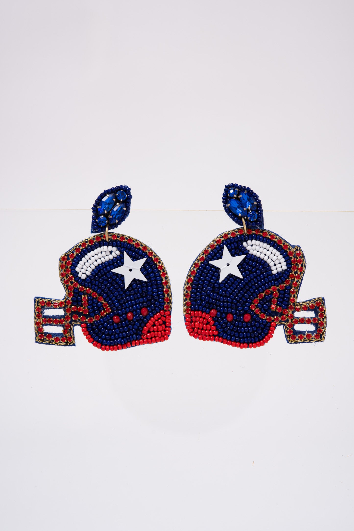 Game Day Foot Ball Helmet Beaded Earrings