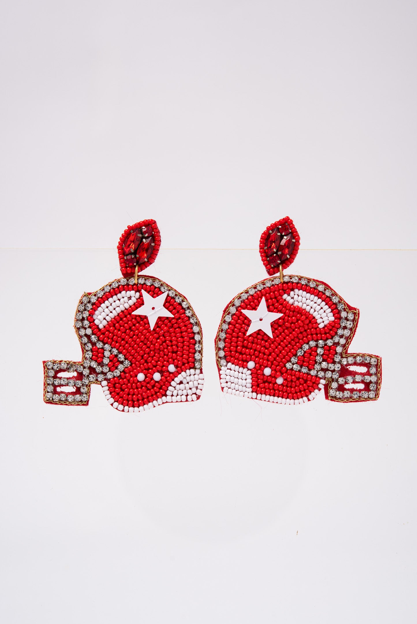 Game Day Foot Ball Helmet Beaded Earrings