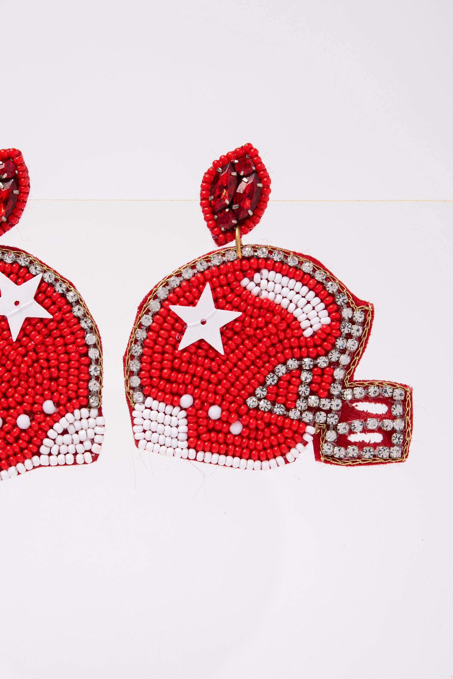 Game Day Foot Ball Helmet Beaded Earrings