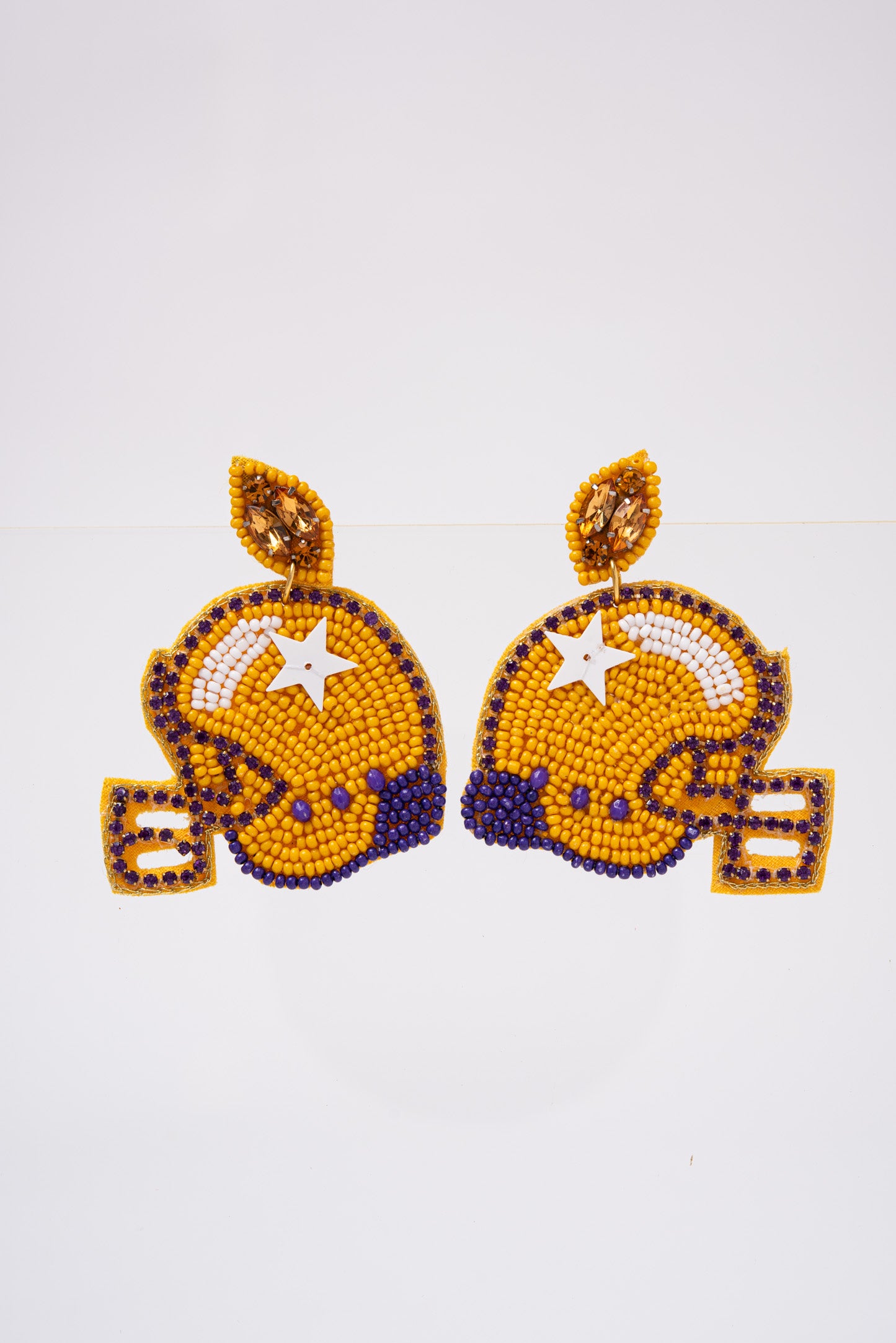 Game Day Foot Ball Helmet Beaded Earrings