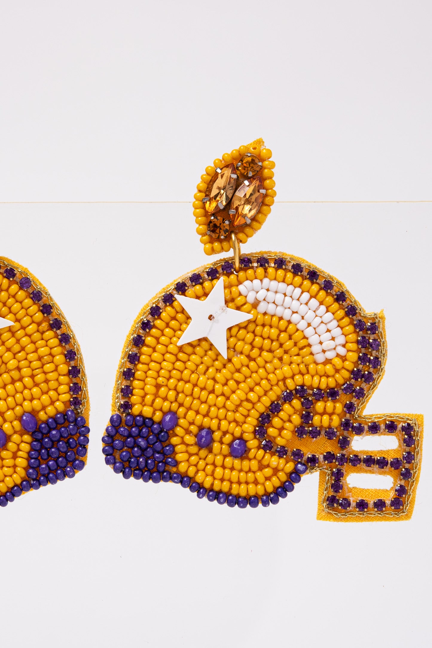 Game Day Foot Ball Helmet Beaded Earrings