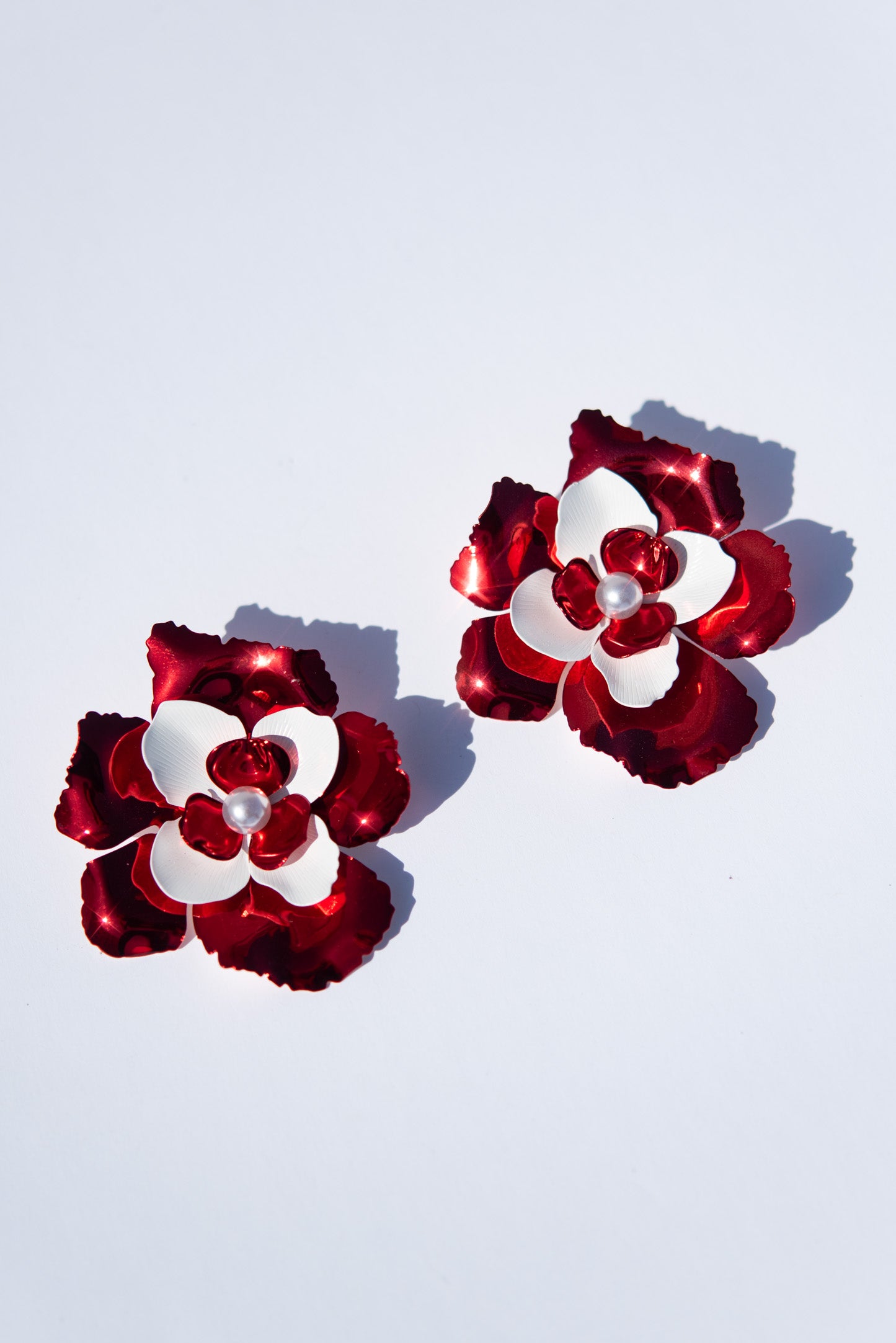 Allegra Floral Pearl Contrast Earrings