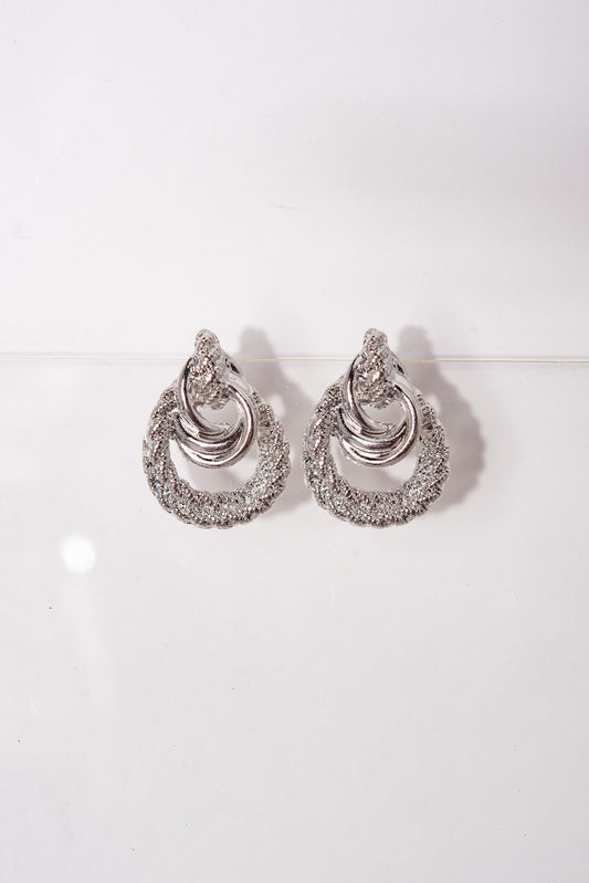 Caitlyn Vintage Rope Link Earrings | Silver