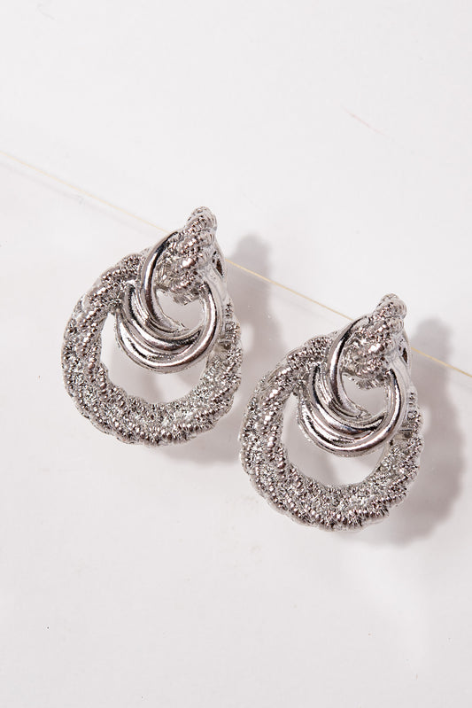 Caitlyn Vintage Rope Link Earrings | Silver