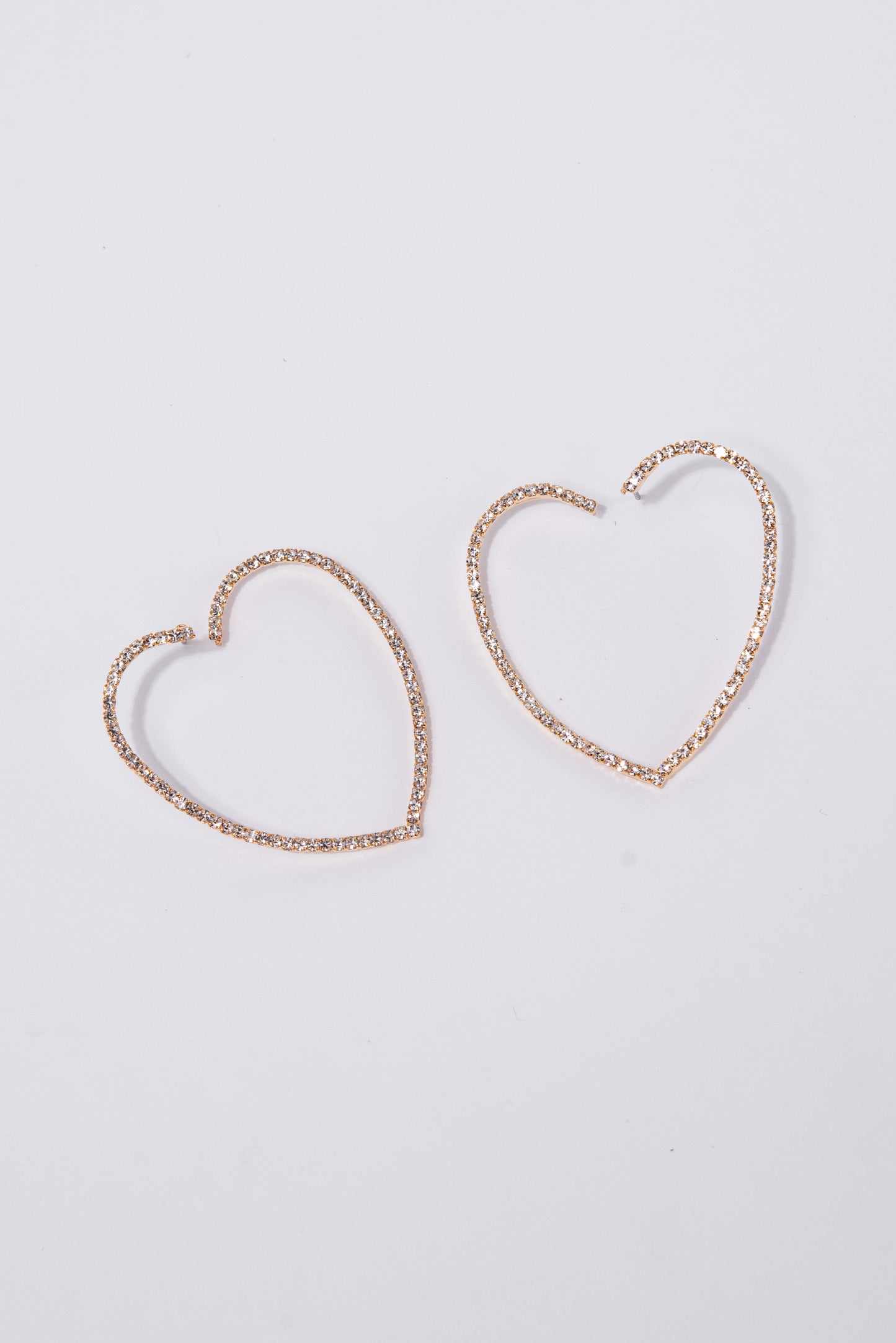 Sara Rhinestone Heart Shaped Hoop Earrings