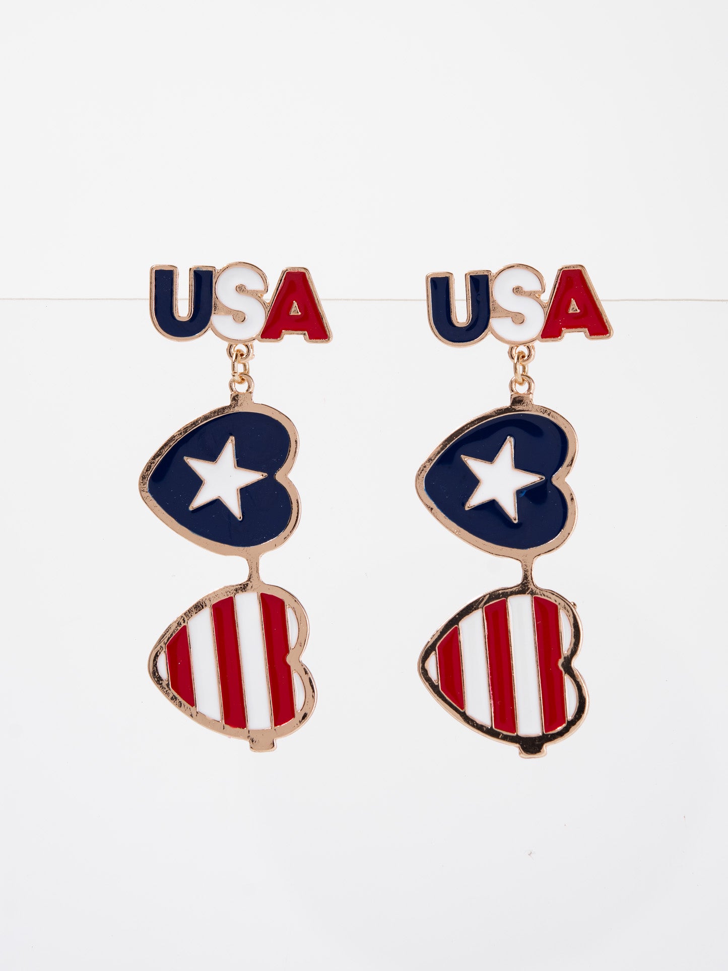 Allison 4th of July Enamel Dangle Earrings