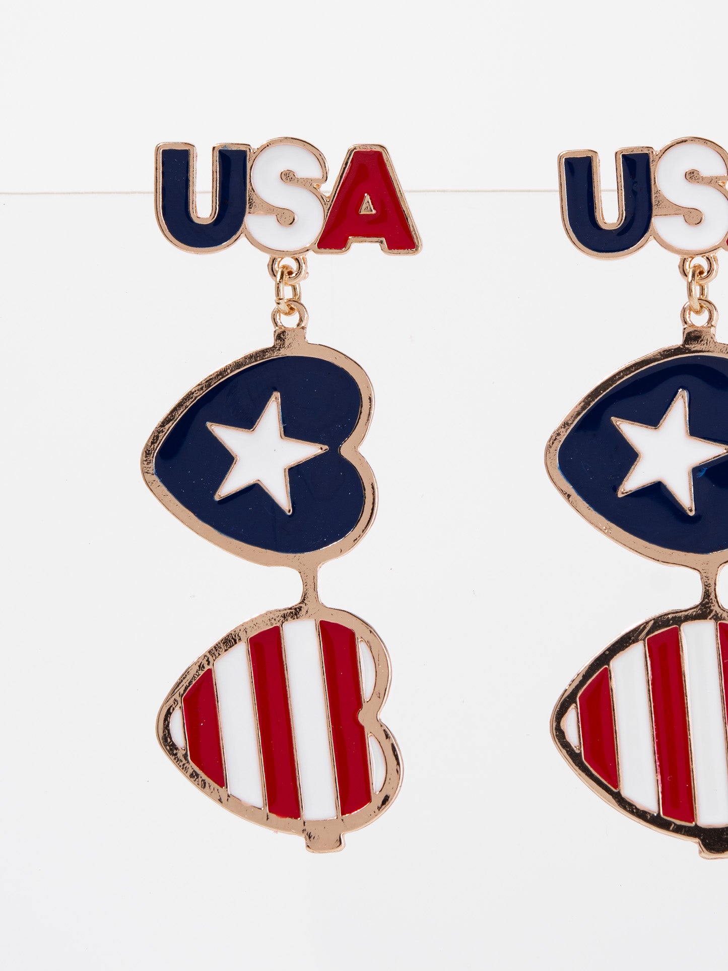 Allison 4th of July Enamel Dangle Earrings