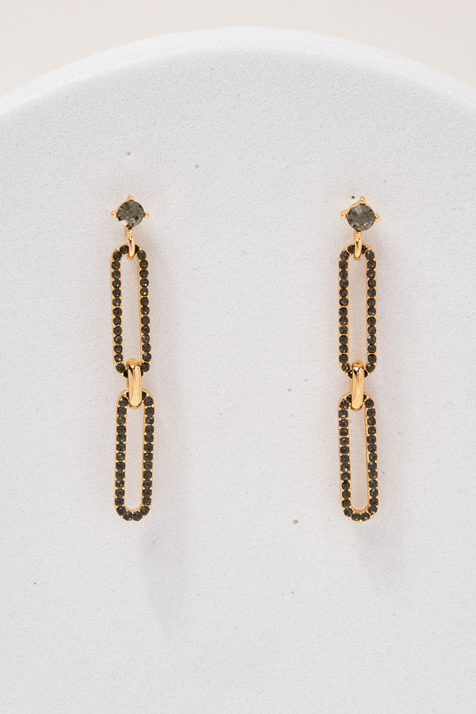 Luna Link Drop Earrings | Grey