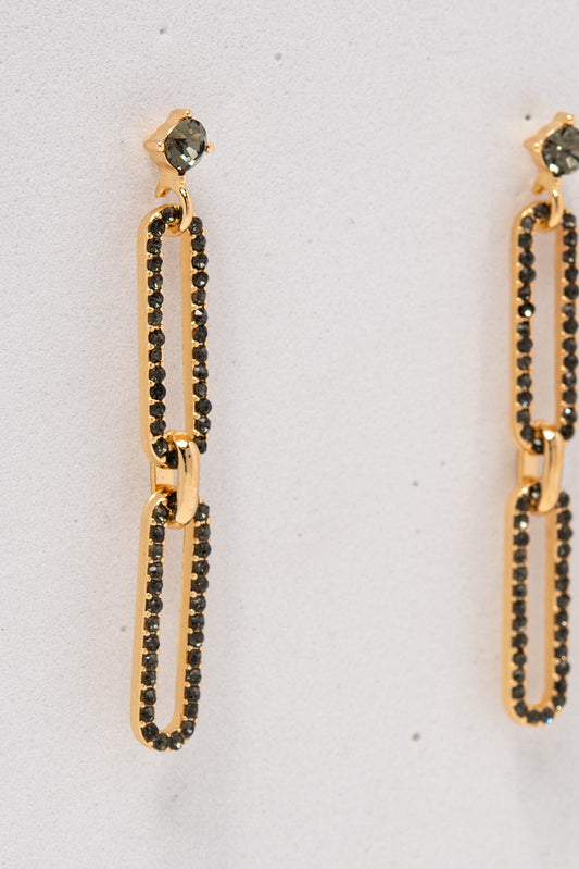 Luna Link Drop Earrings | Grey
