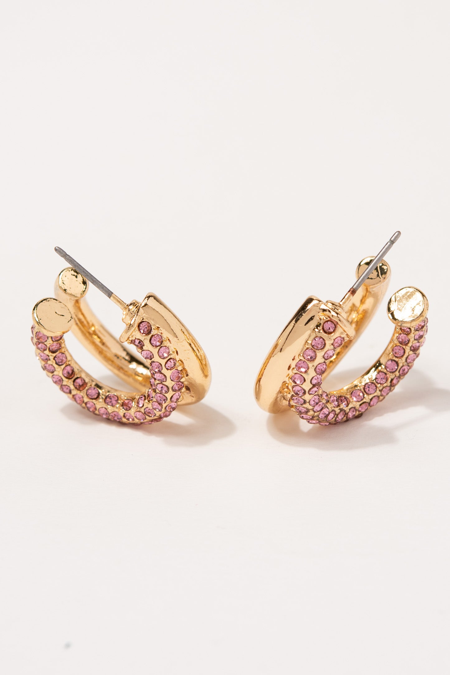 Chloe Rhinestone Double Open Hoop Earrings