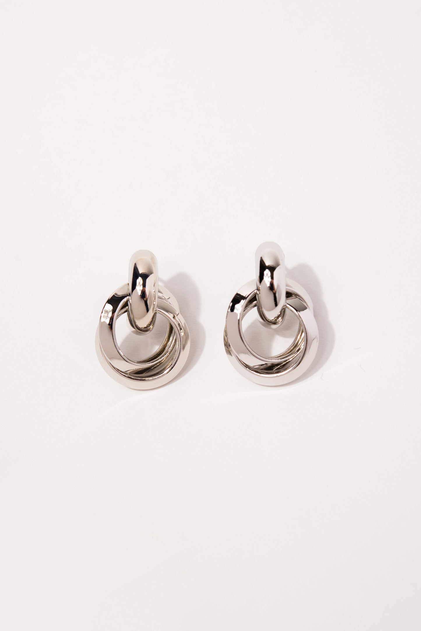 Emma Double Hoop Link Drop Earrings