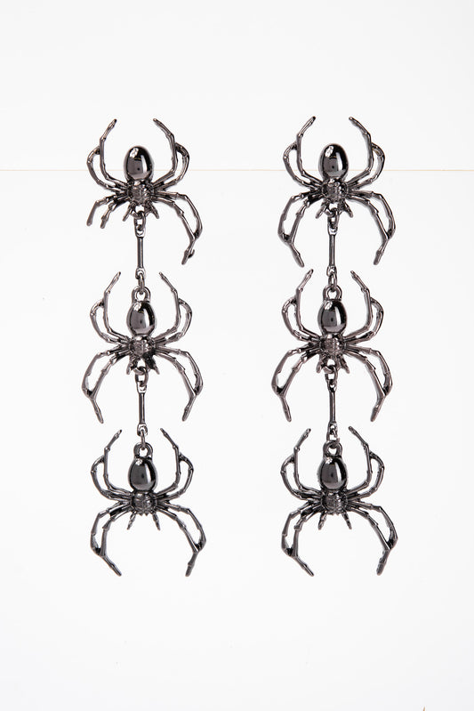 Anna 3-Tier Spider Drop Earrings