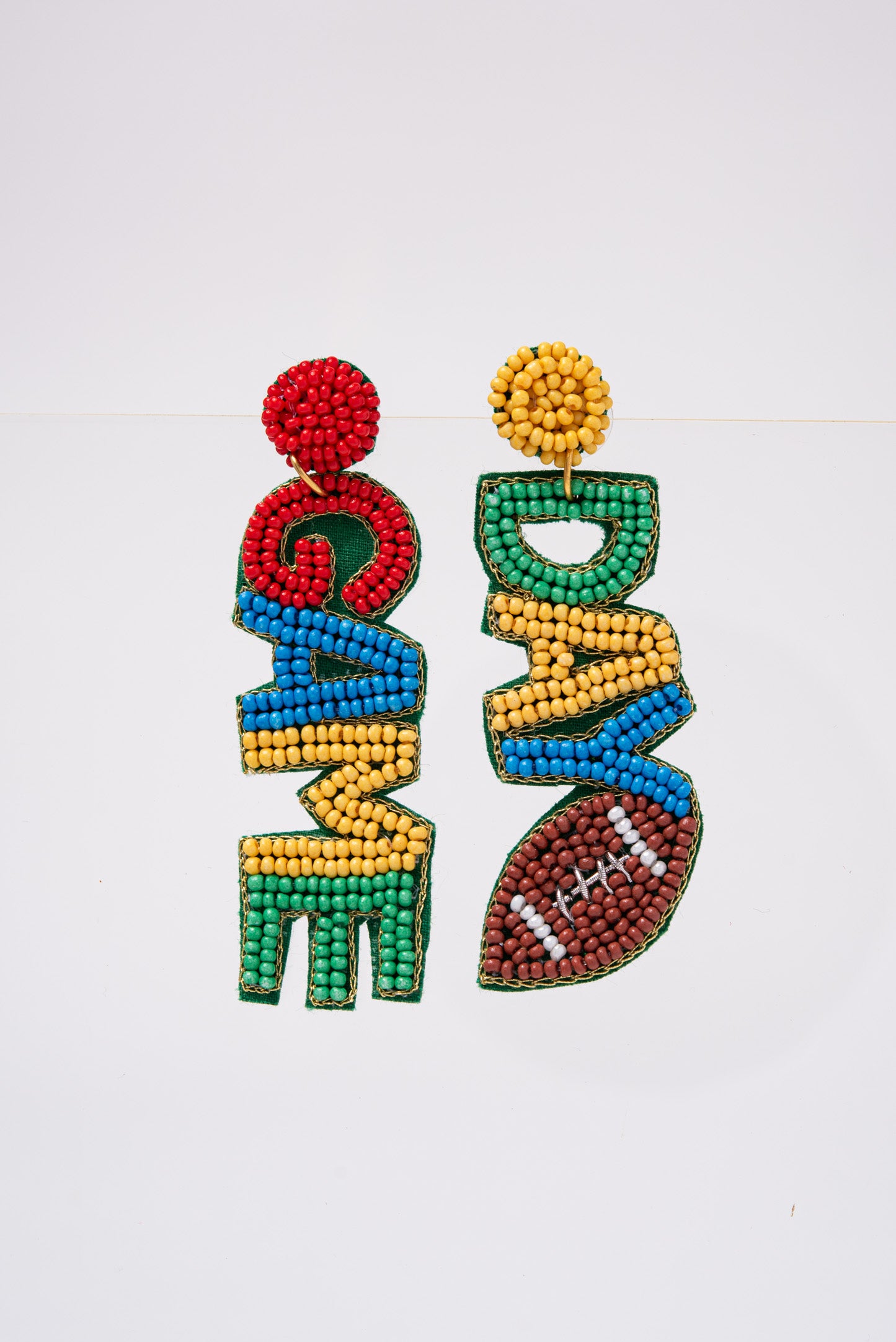 GAME DAY Football Beaded Earrings