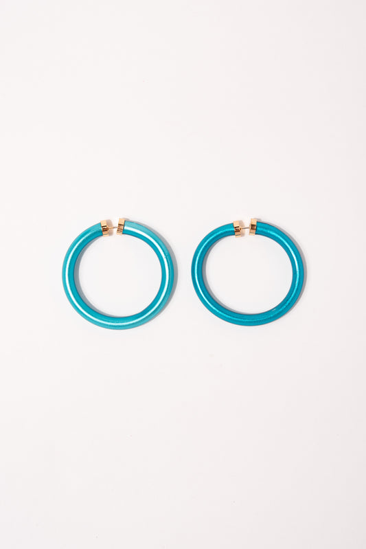 Kim 44MM Jelly Hoop Earrings | Aqua