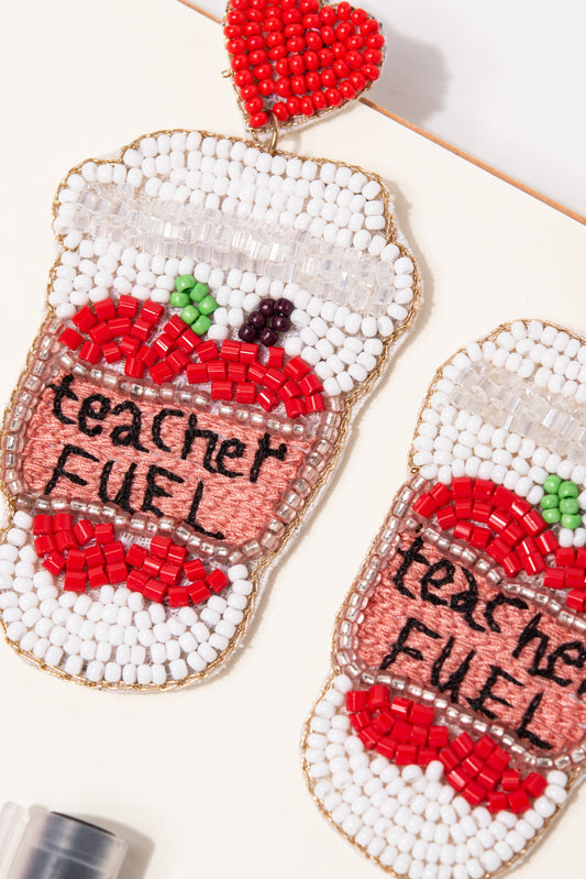 TEACHER FUEL Beaded Dangle Earrings