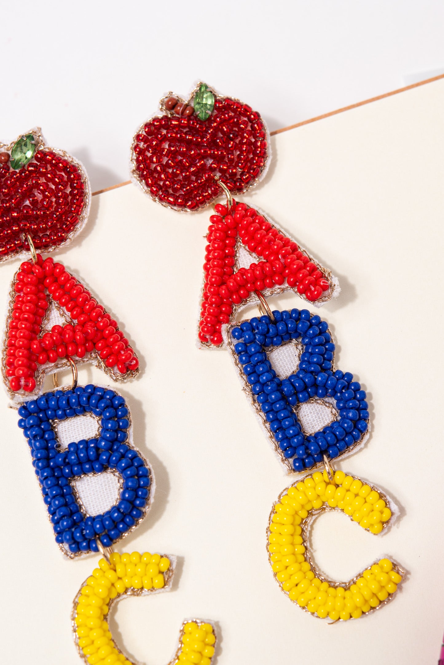 ABC Seed Beaded Dangle Earrings