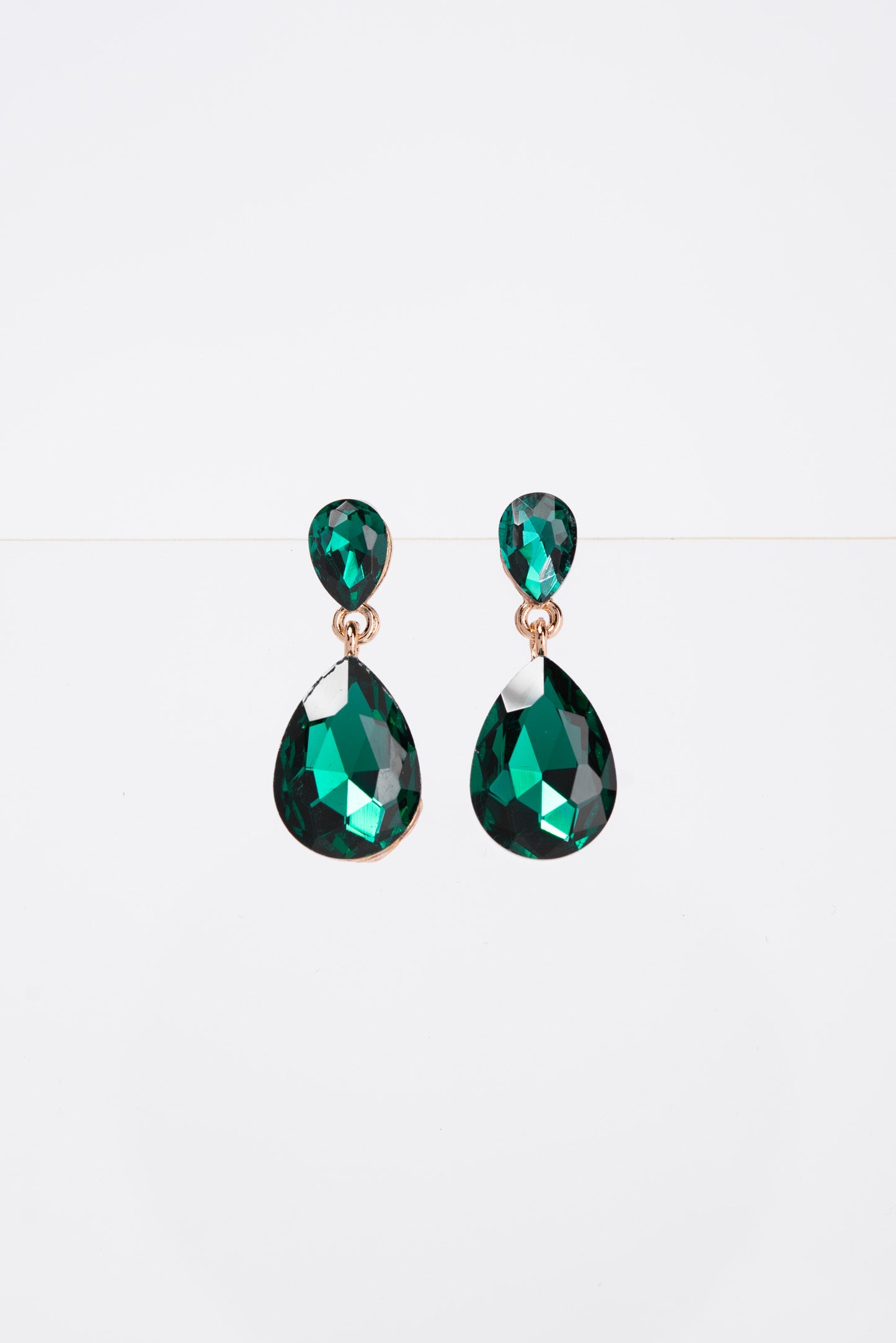 Brittany 2 Tier Drop Crystal Post Earrings