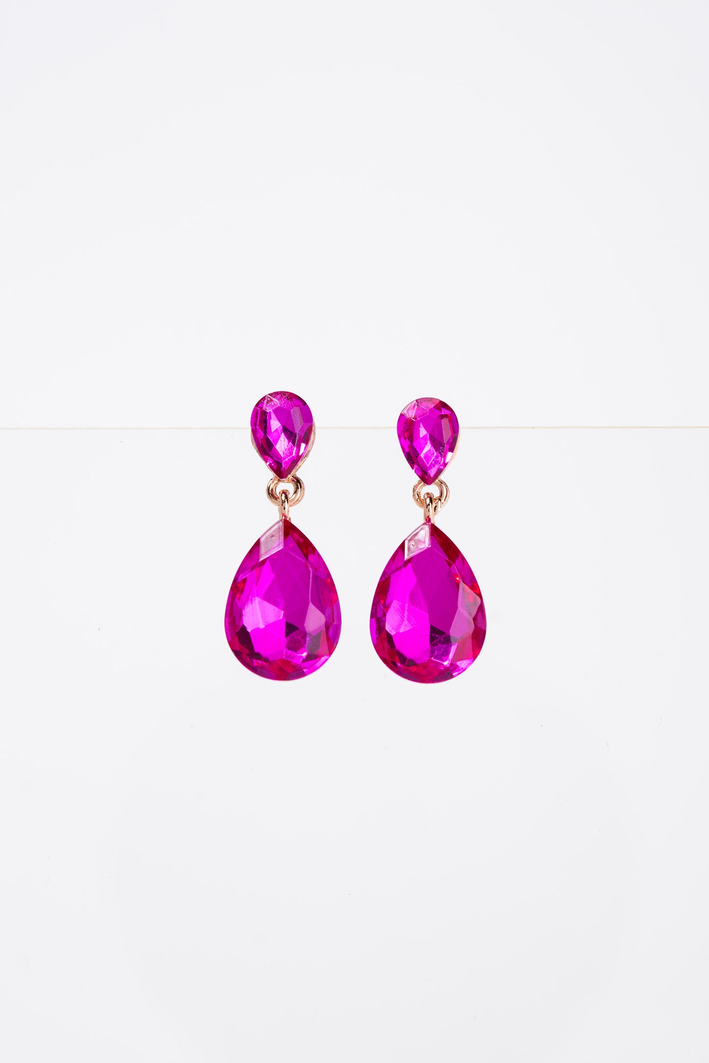 Brittany 2 Tier Drop Crystal Post Earrings