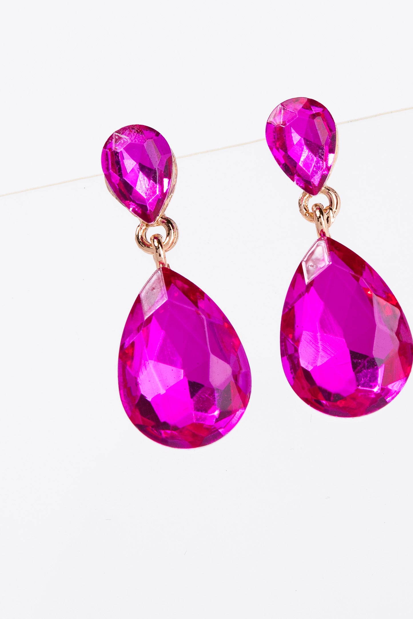 Brittany 2 Tier Drop Crystal Post Earrings