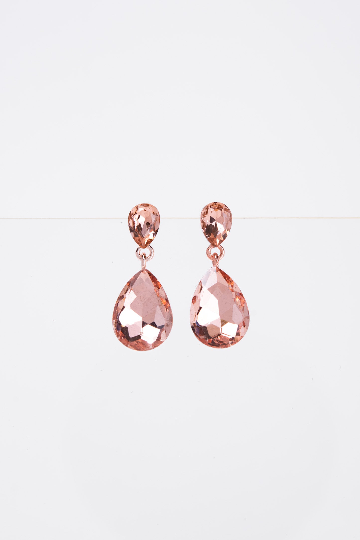 Brittany 2 Tier Drop Crystal Post Earrings