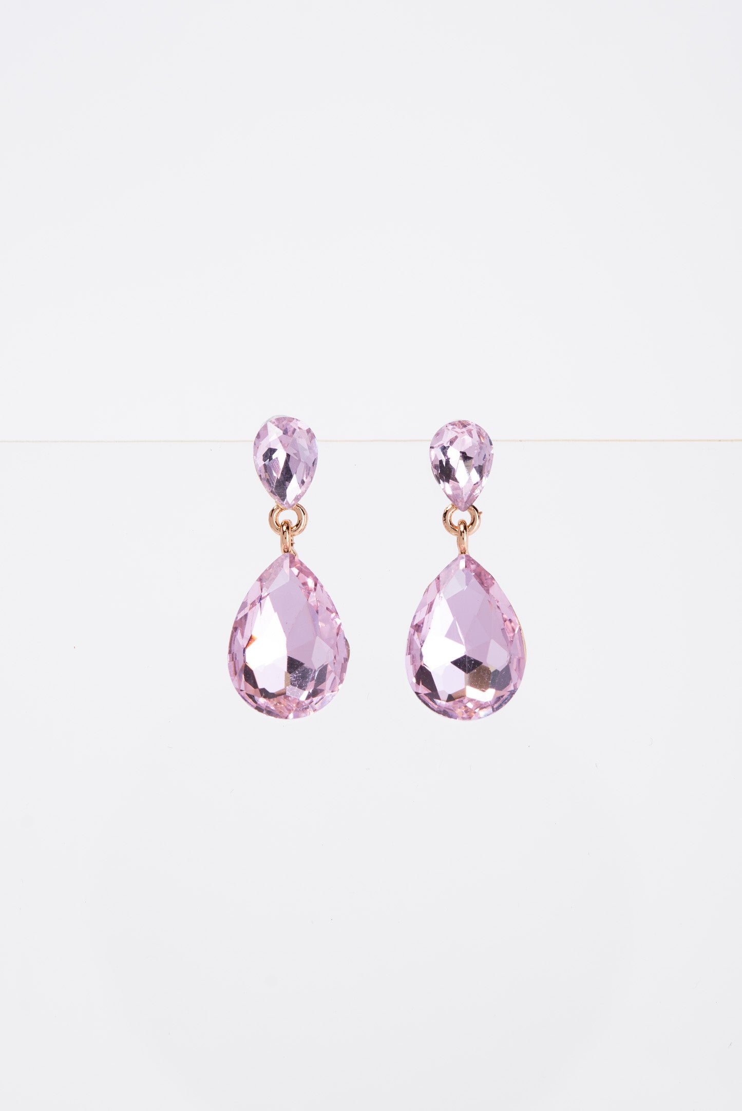 Brittany 2 Tier Drop Crystal Post Earrings