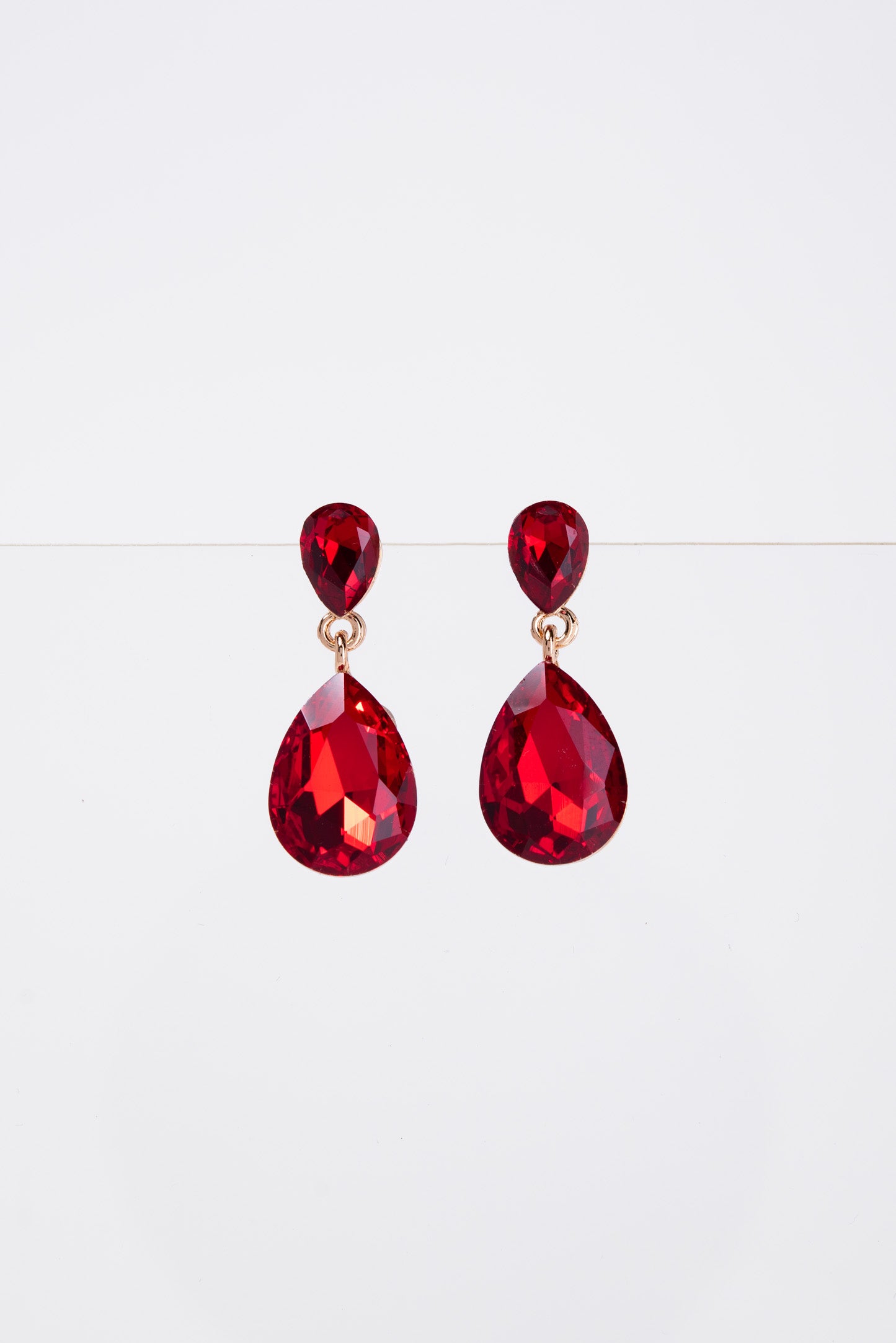 Brittany 2 Tier Drop Crystal Post Earrings