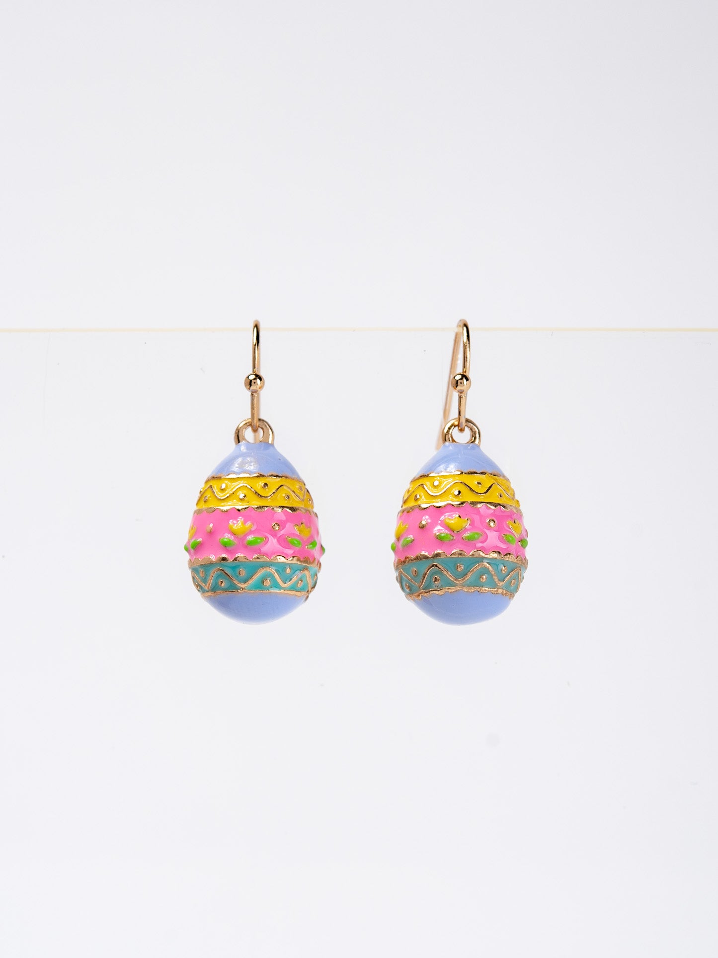 Ella Multicolor Easter Eggs Drop Earrings | Gold