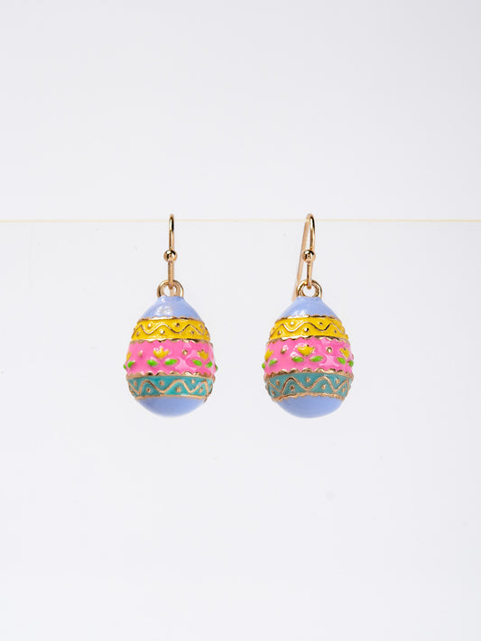 Ella Multicolor Easter Eggs Drop Earrings | Gold