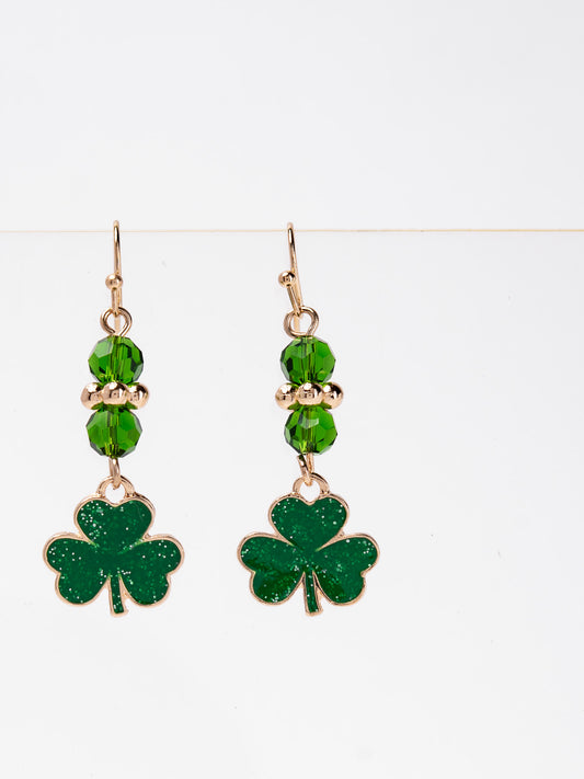 Patricia Clover Dangle Beaded Earrings
