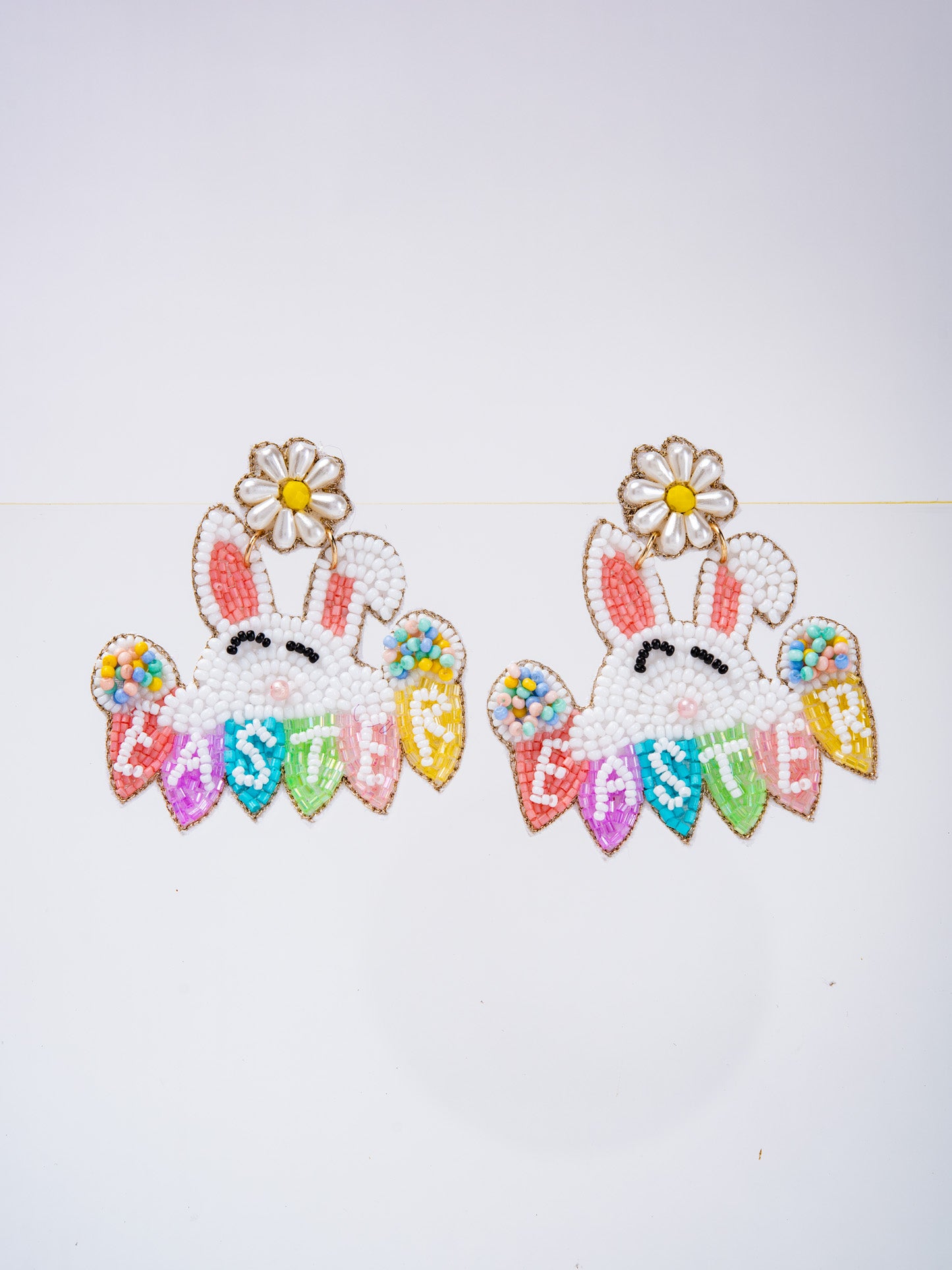 Emma Easter Rabbit Garland Bead Mix Drop Earrings