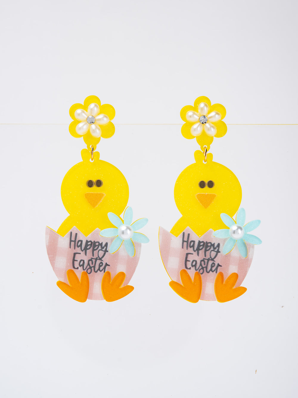 Faith Easter Floral Rabbit Beaded Sequin Earrings
