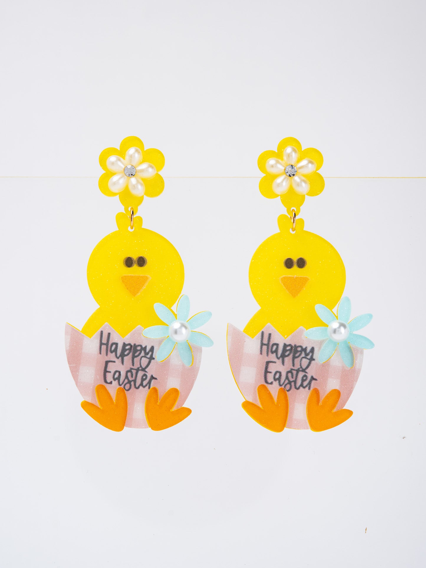Faith Easter Floral Rabbit Beaded Sequin Earrings