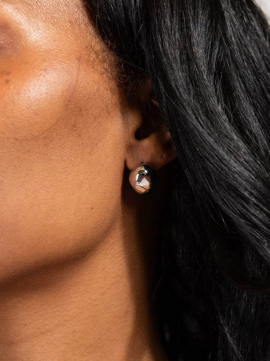 Sage Small Raindrop Stud Earrings | Silver
