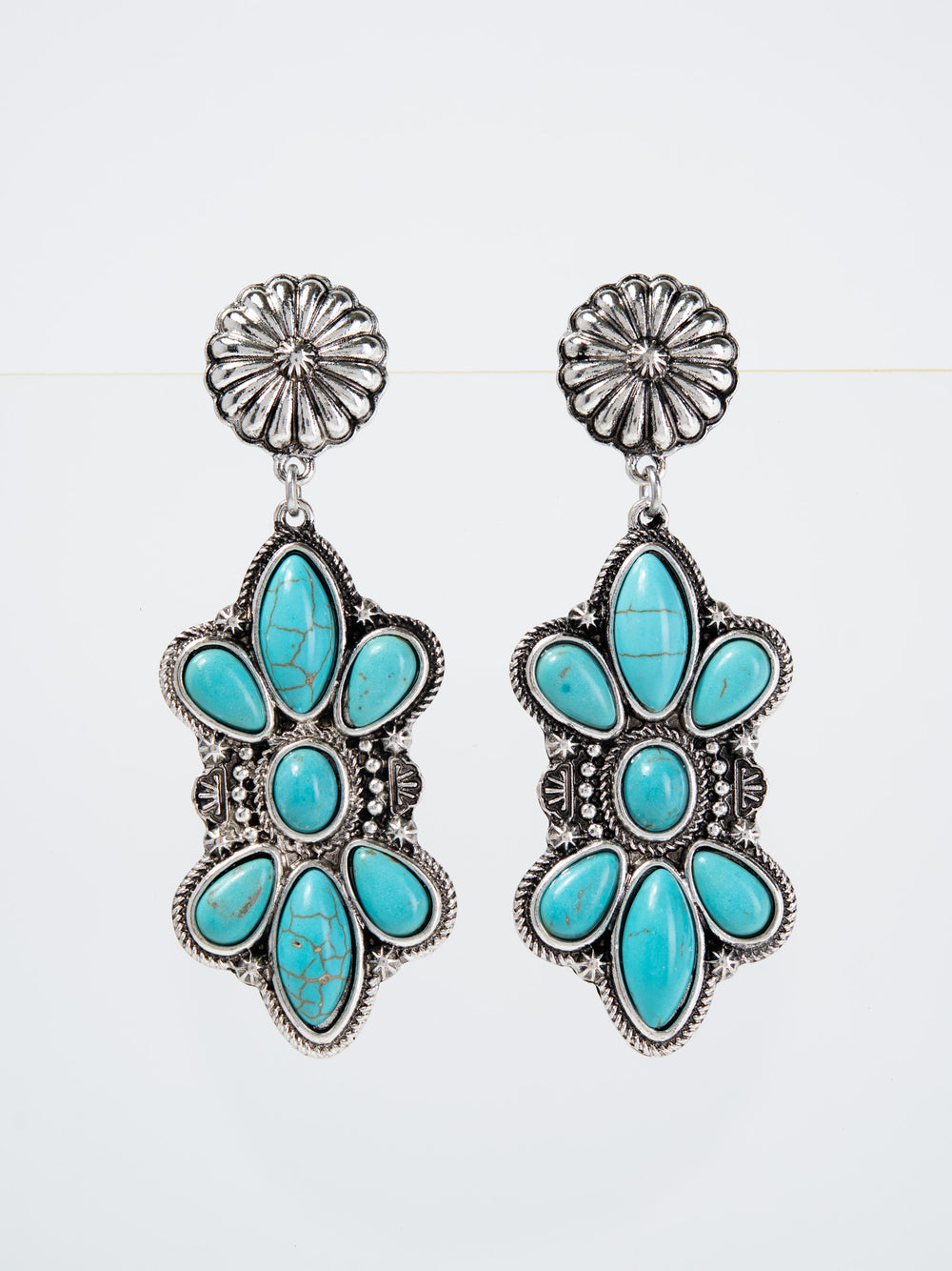 Bridget Western Concho Dangle Earrings | Turquoise