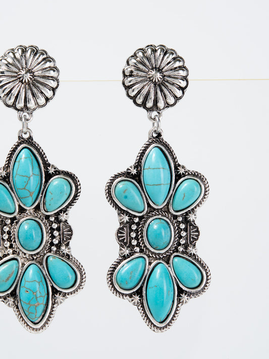 Bridget Western Concho Dangle Earrings | Turquoise