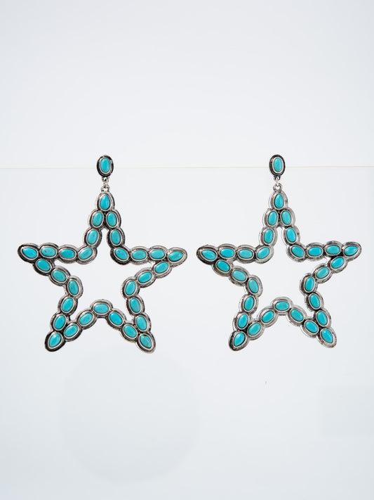 Clarke Large Western Star Dangle Earrings | Turquoise