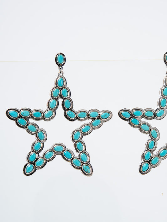 Clarke Large Western Star Dangle Earrings | Turquoise