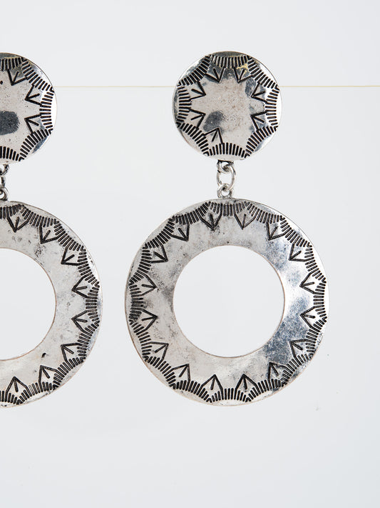 Viviane Western Metal Circle Dangle Earrings