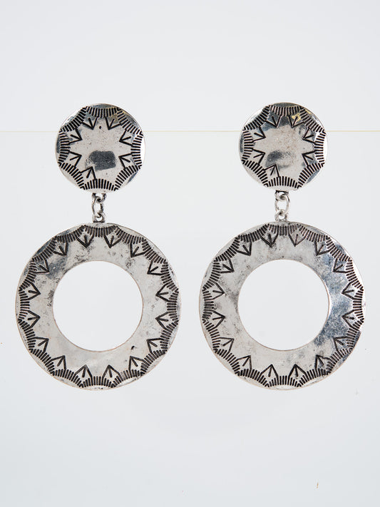 Viviane Western Metal Circle Dangle Earrings