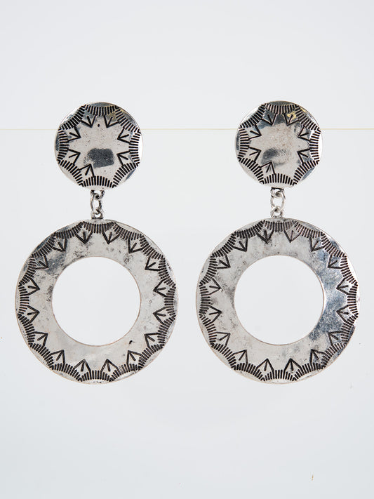 Viviane Western Metal Circle Dangle Earrings