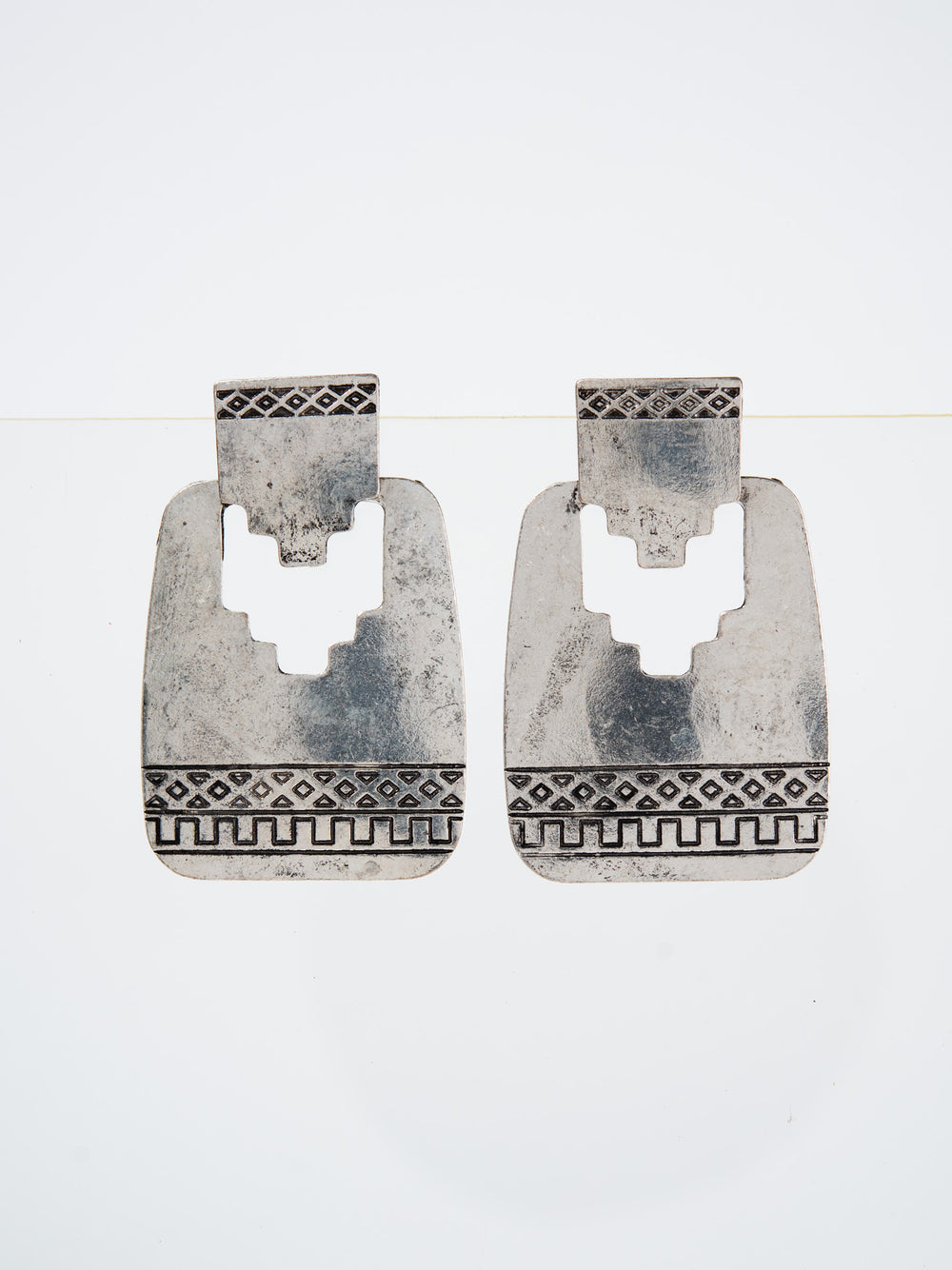 Rosalinda Western Rectangle Concho Dangle Earrings