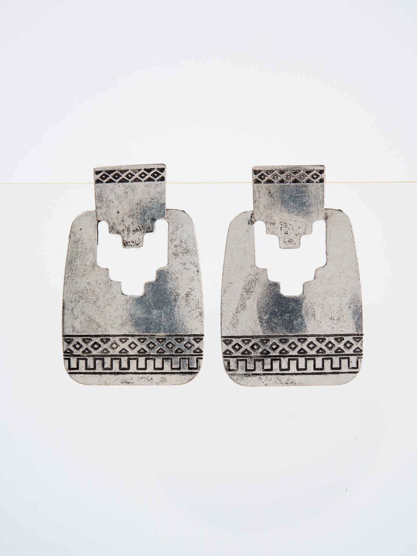 Rosalinda Western Rectangle Concho Dangle Earrings